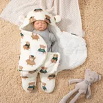 Baby Thickened Flannel Sleeping Bag with Bear Design  image 2