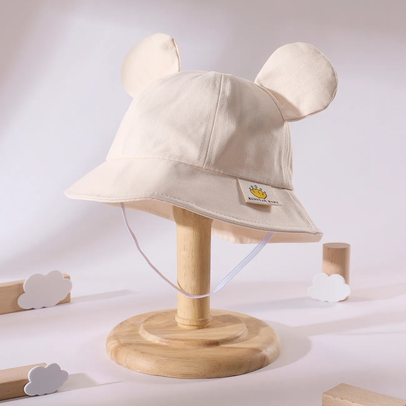 chapéu de balde de orelhas duplas simples para criança  big image 1