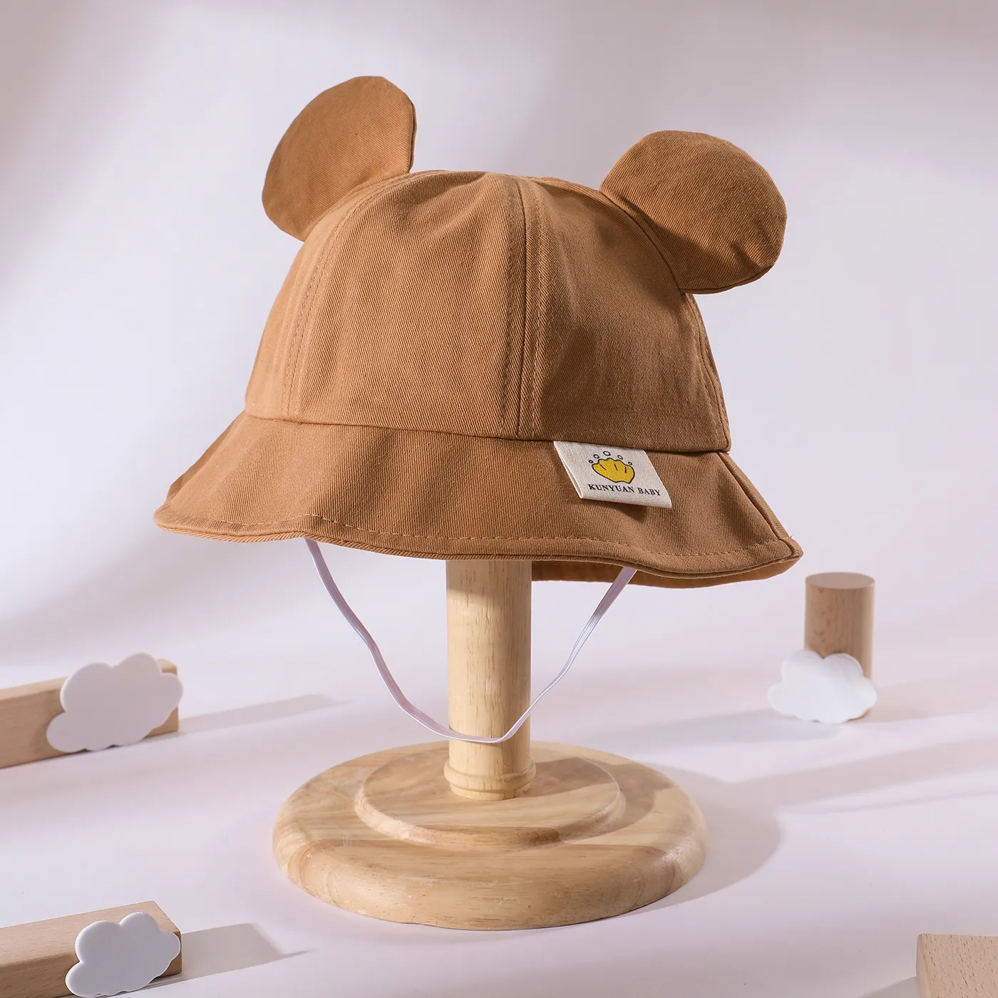 Toddler Plain Dual Ears Bucket Hat