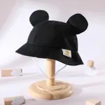 chapéu de balde de orelhas duplas simples para criança Preto