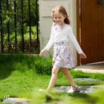2 pcs Elegant  Smocked Toddler Girl Suit-Dress with Floral Pattern  image 3