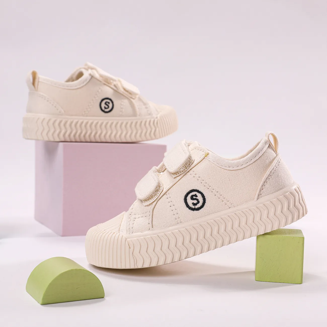 أحذية الفيلكرو للأطفال الصغار والأطفال غير الرسمية أبيض big image 1