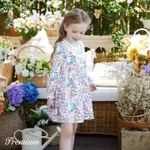 Elegant Toddler Girl Floral Dress with Ruffle Edge Colorful image 3