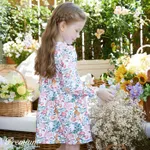 Elegant Toddler Girl Floral Dress with Ruffle Edge Colorful image 4