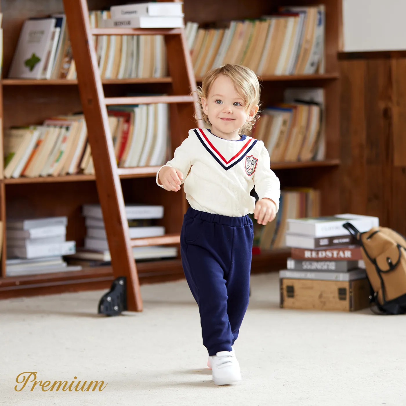 2pcs Cotton Blend School-Style Baby Boy Set 