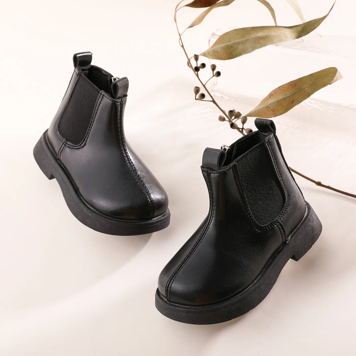 Toddler & Kids Basic Solid Coloer Boots Black big image 1