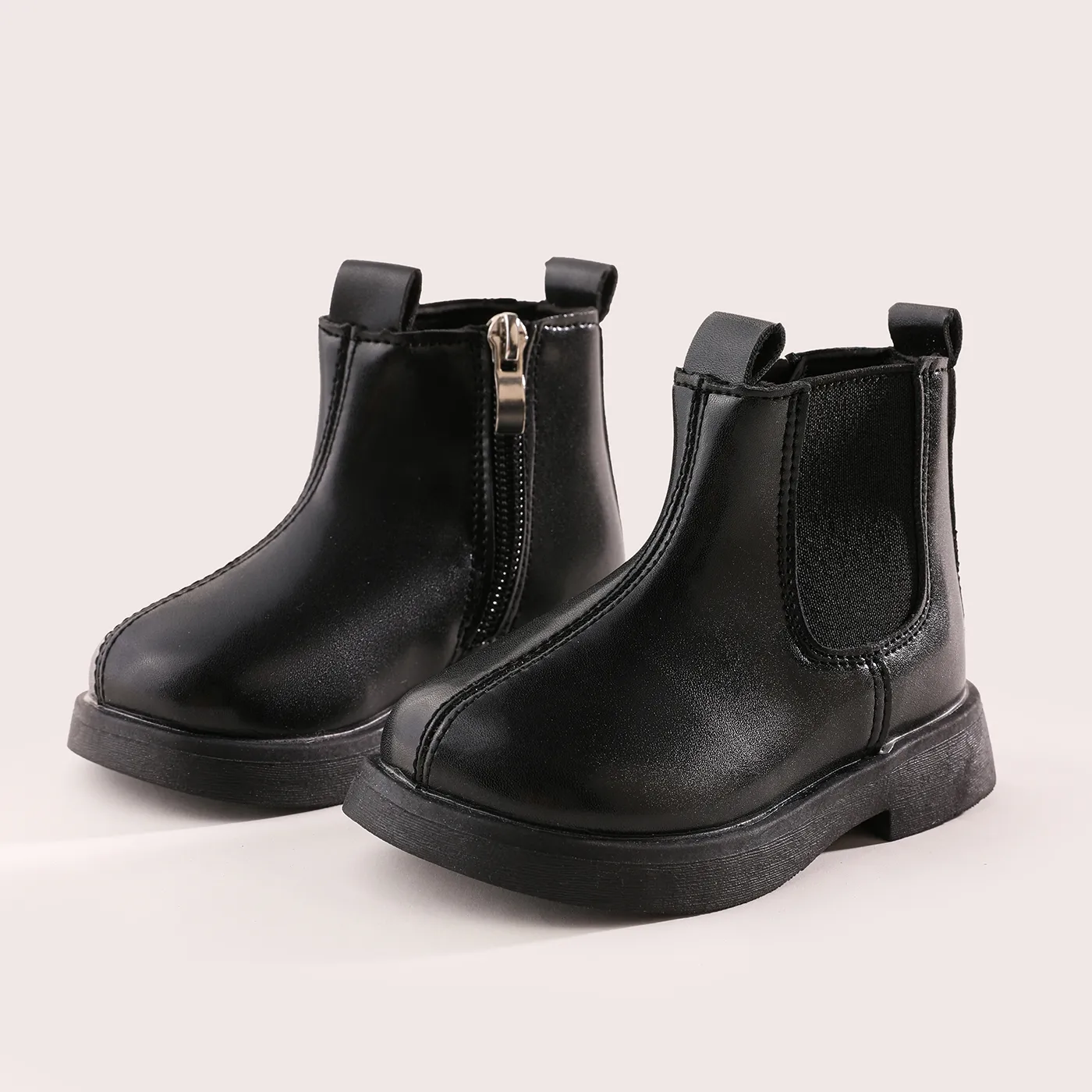 Toddler & Kids Basic Solid Coloer Boots Black image 4