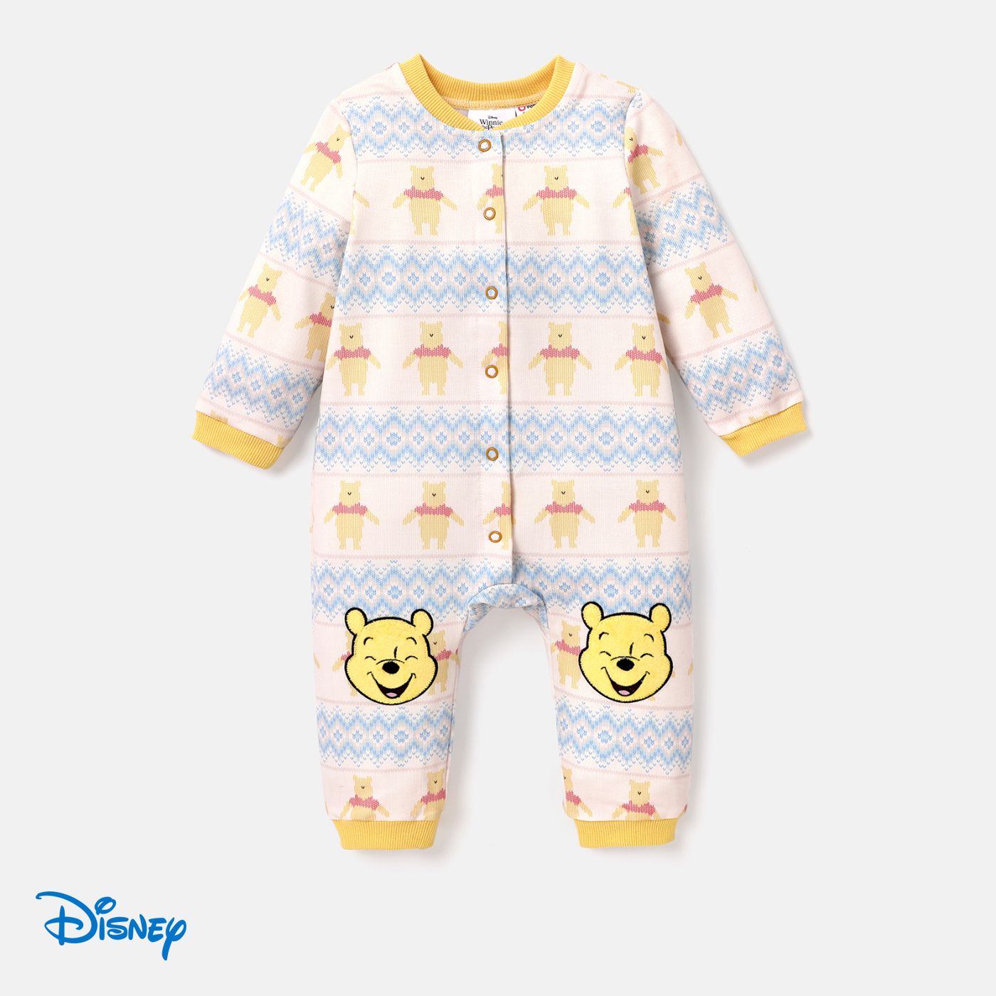 Disney Winnie The Pooh Baby Girl/Boy Character Embroidered Long-sleeve Jumpsuit