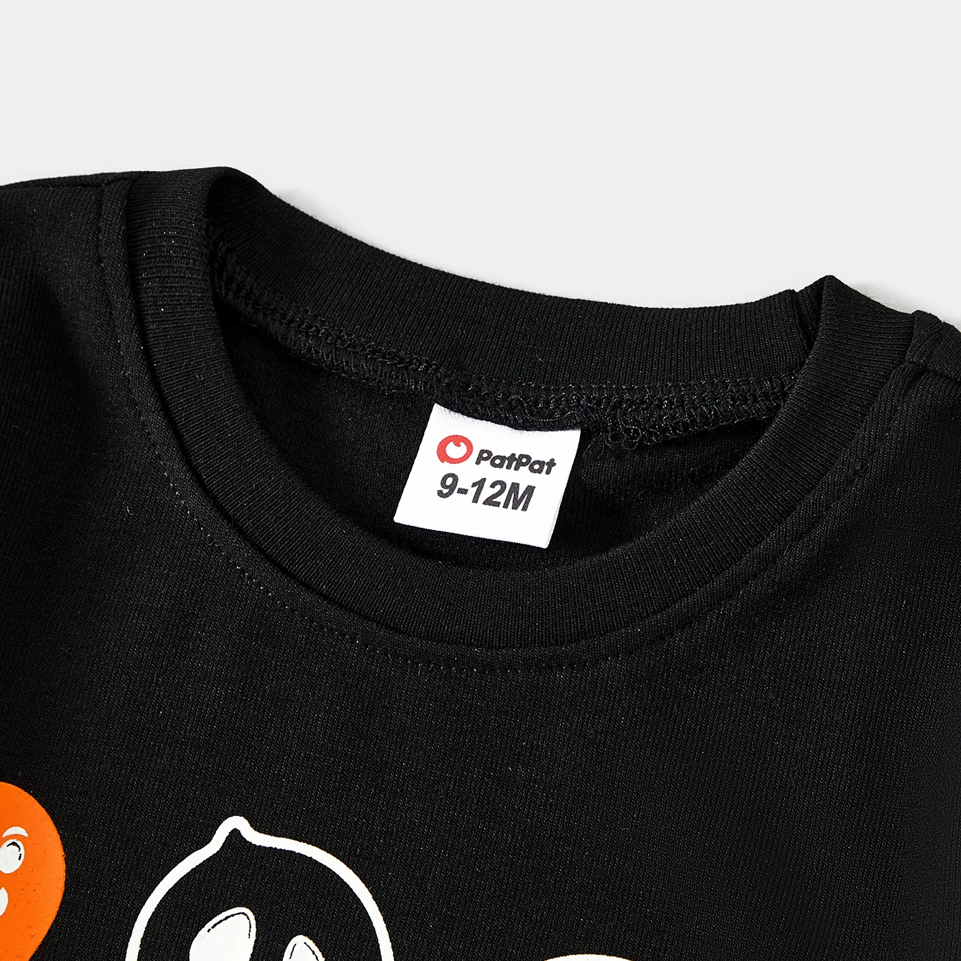 Halloween Glow In The Dark Solid Ghost Print Tops ColorBlock image 5