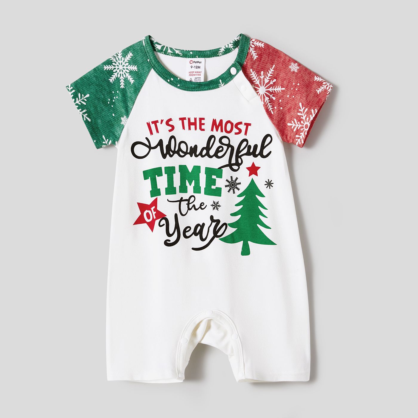 Christmas Family Matching Letter and Christmas Tree Print Long-sleeve Red Pajamas Sets (Flame Resist