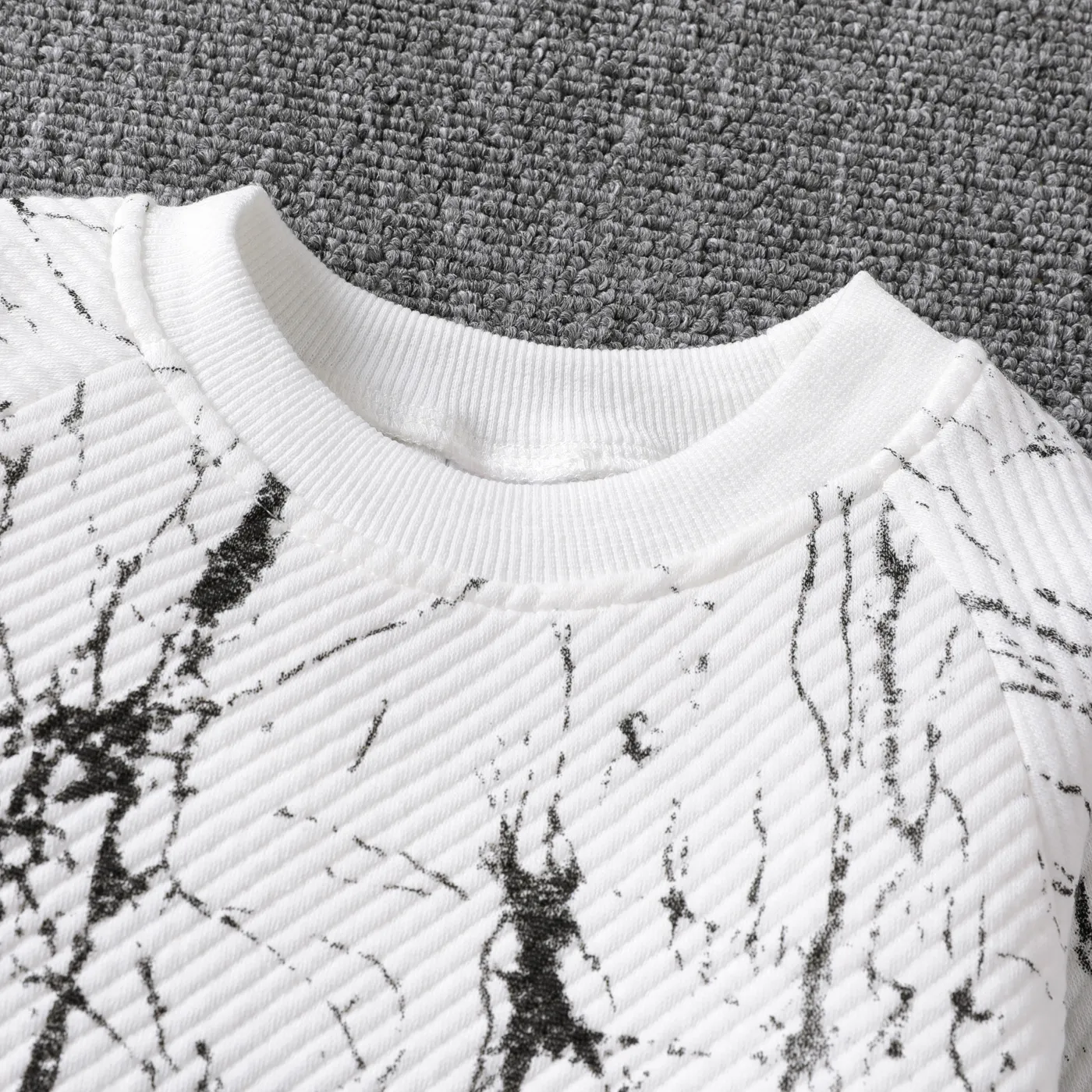 Toddler Boy Watercolor Spray Print Pullover White image 4
