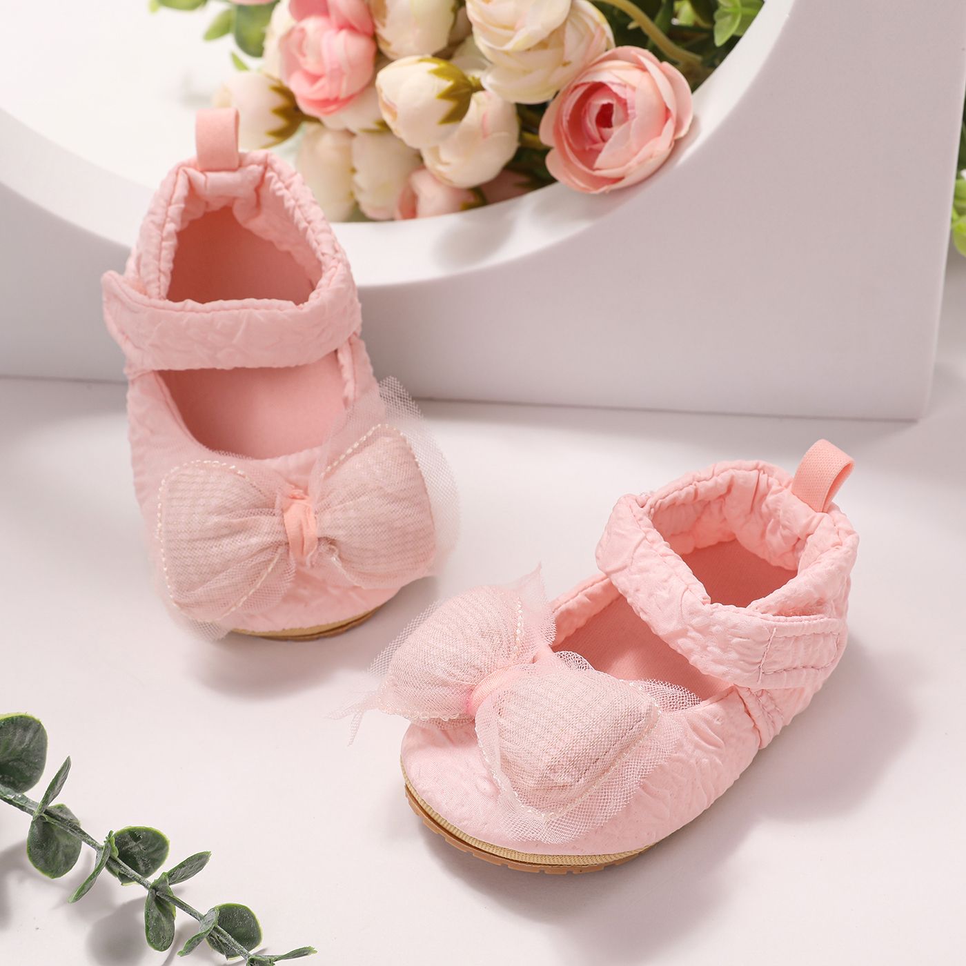 

Baby Girls Sweet Bow Decor Prewalker Shoes