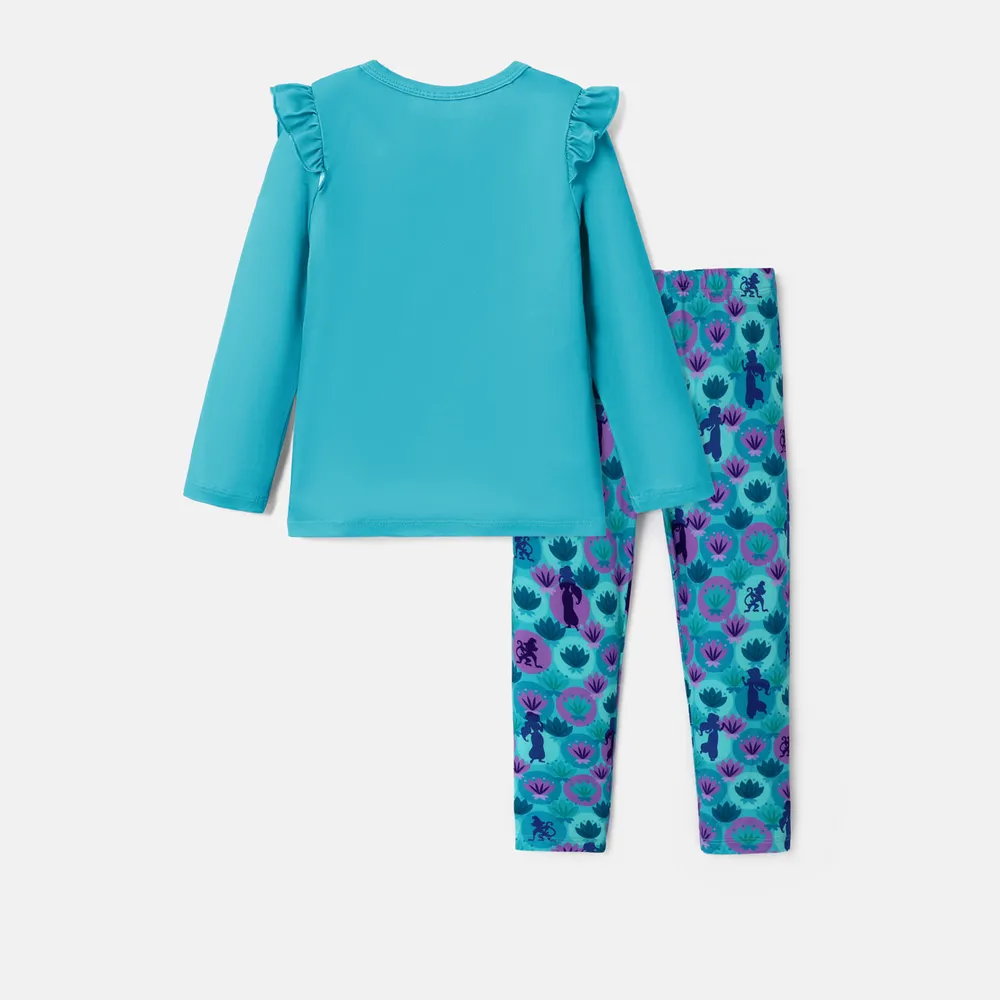 Disney Princess Baby Girl 2pcs Character Print Long-sleeve Top and Leggings Set big image 2