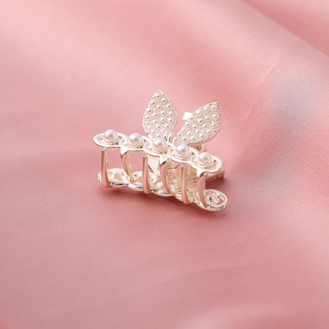 Toddler / Kid's Delicate Rhinestone Pearl Small Hair Clip Creamy White image 5