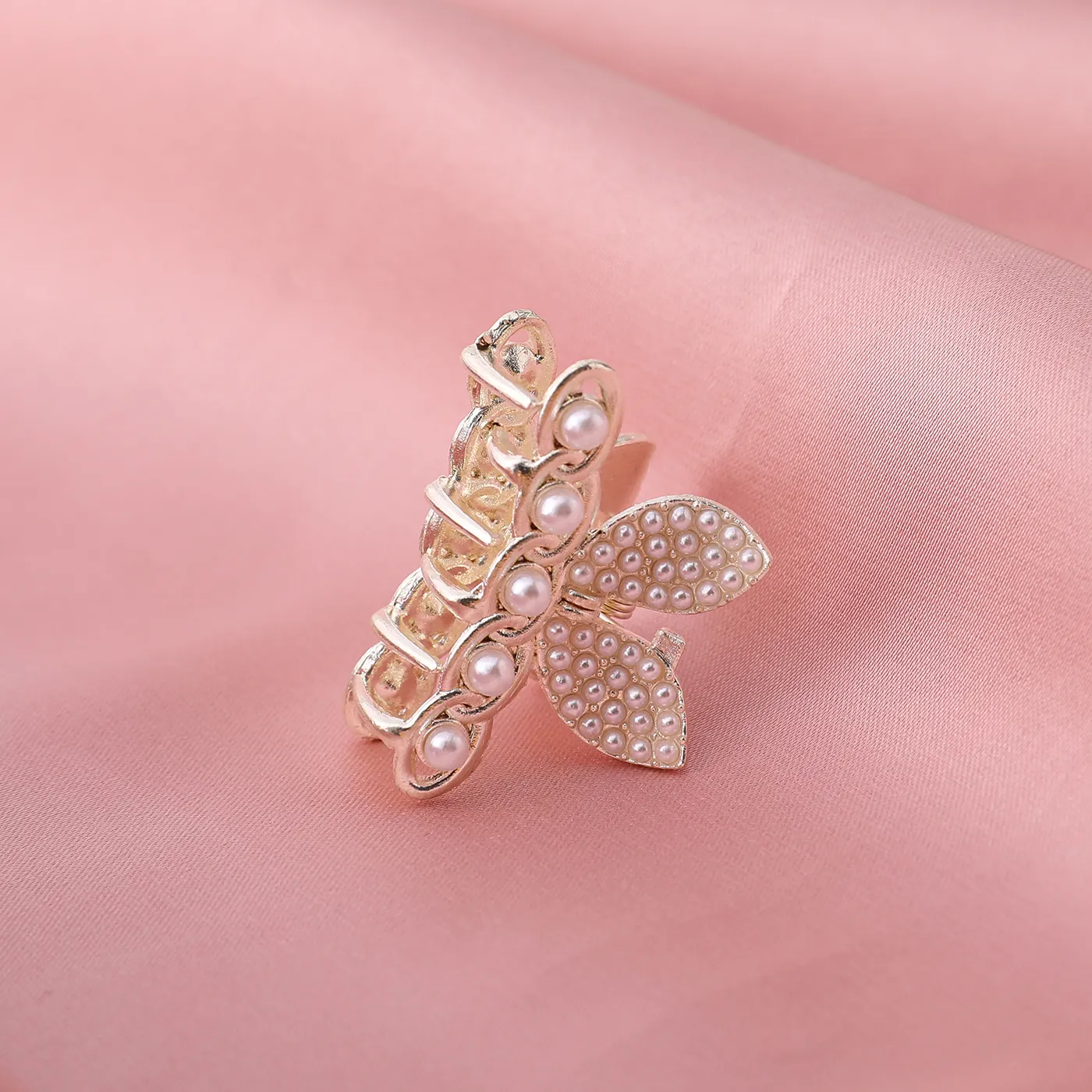 Toddler / Kid's Delicate Rhinestone Pearl Small Hair Clip Creamy White image 3