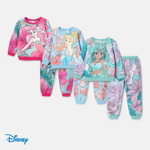 Disney Princess Baby Girl 2pcs Character Print Long-sleeve Top and Pants Set