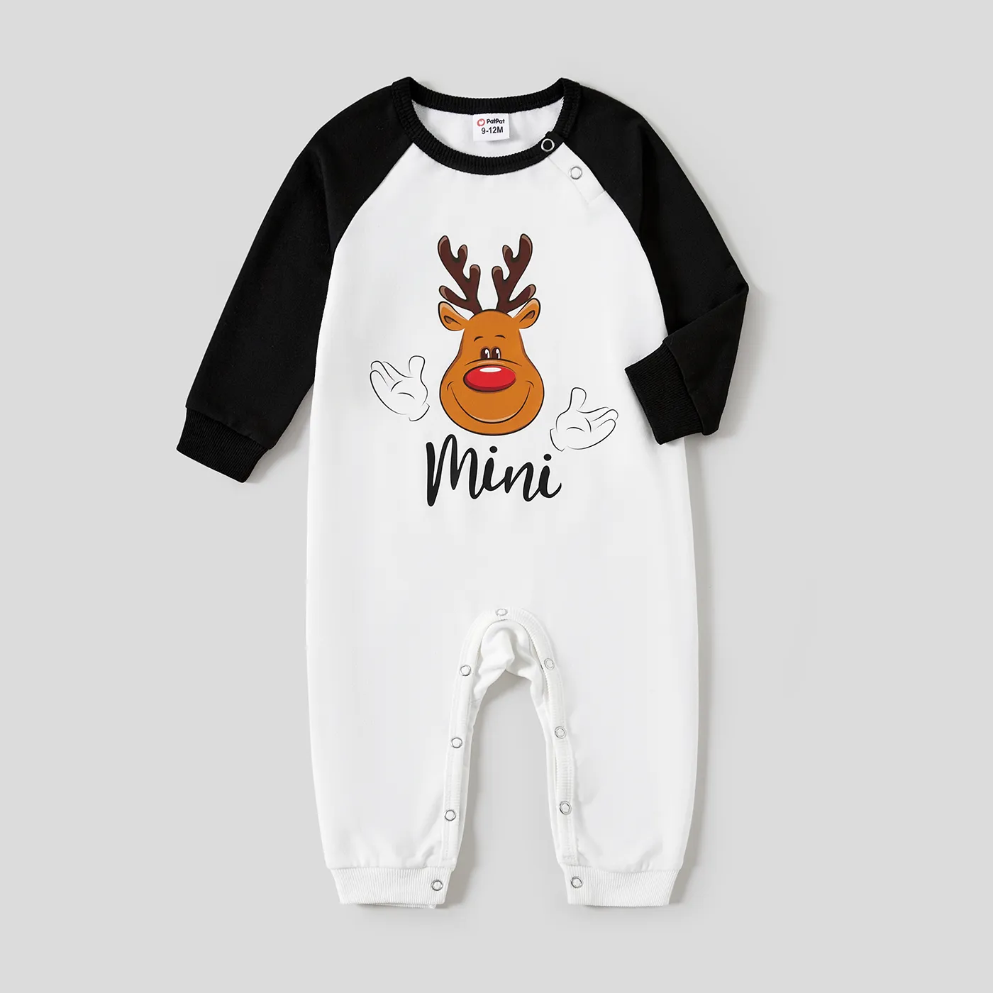 Christmas Family Matching Reindeer Print Black Tops  image 2