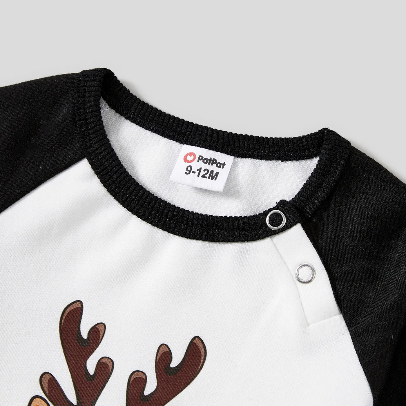 Christmas Family Matching Reindeer Print Black Tops  image 3