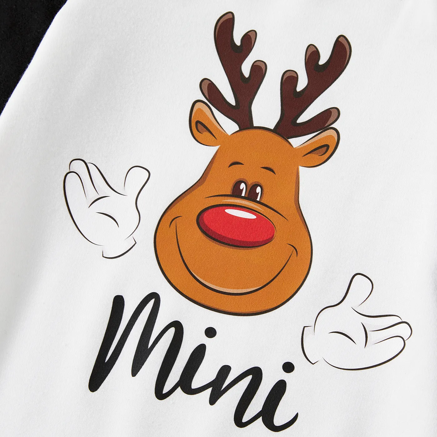 Christmas Family Matching Reindeer Print Black Tops  image 5