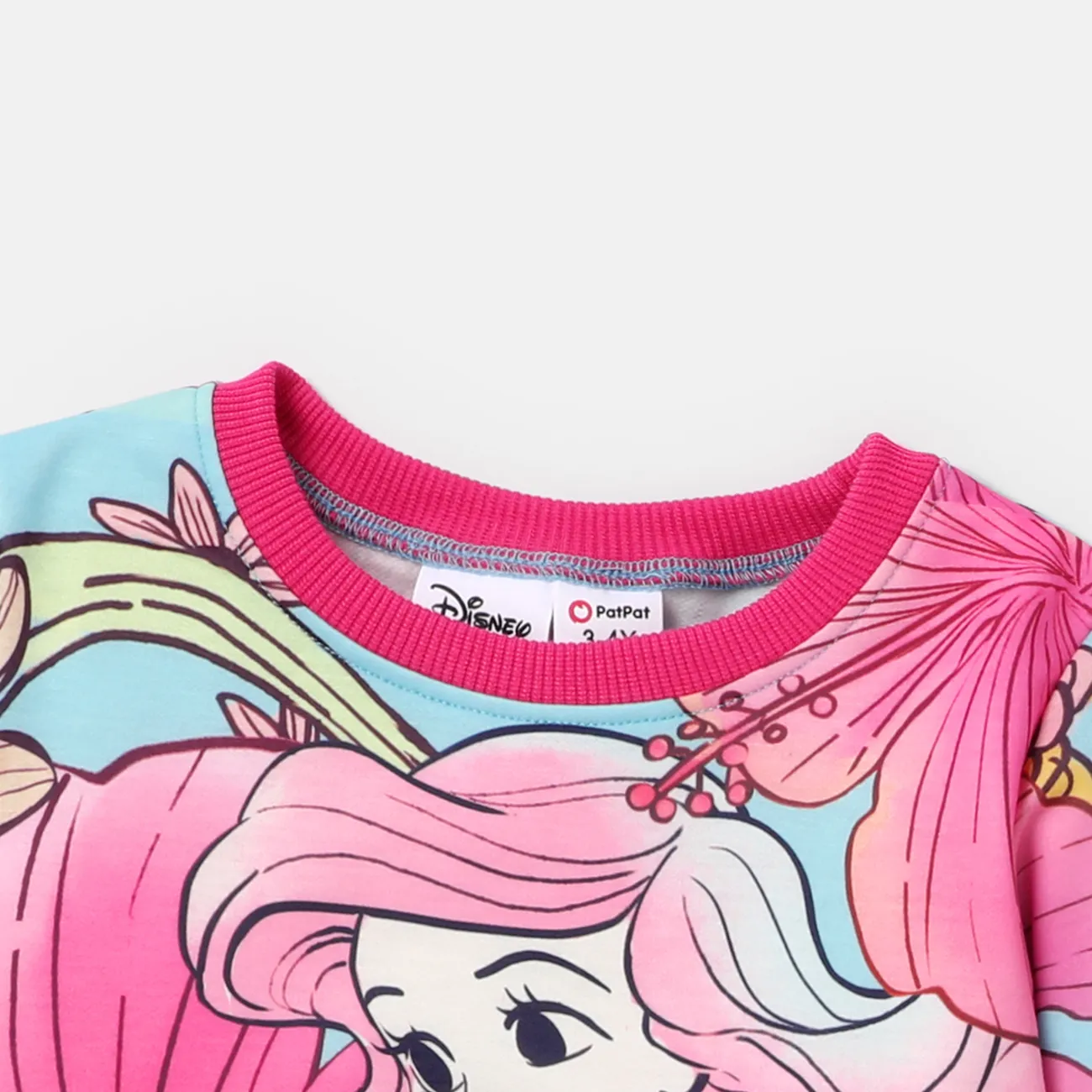 Disney Princess Baby Girl 2pcs Character Print Long-sleeve Top and Pants Set Pink big image 1