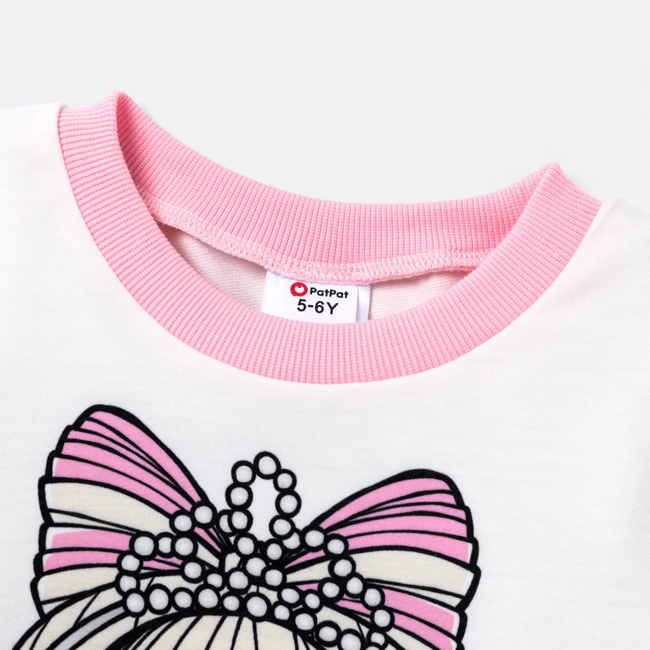 L.O.L. SURPRISE! Kid Girl 2pcs Character Print Long-sleeve Top and Plaid Skirt Set  Light Pink big image 1