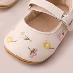 Baby Girl Sweet Floral Embroidery Prewalker Shoes   image 6