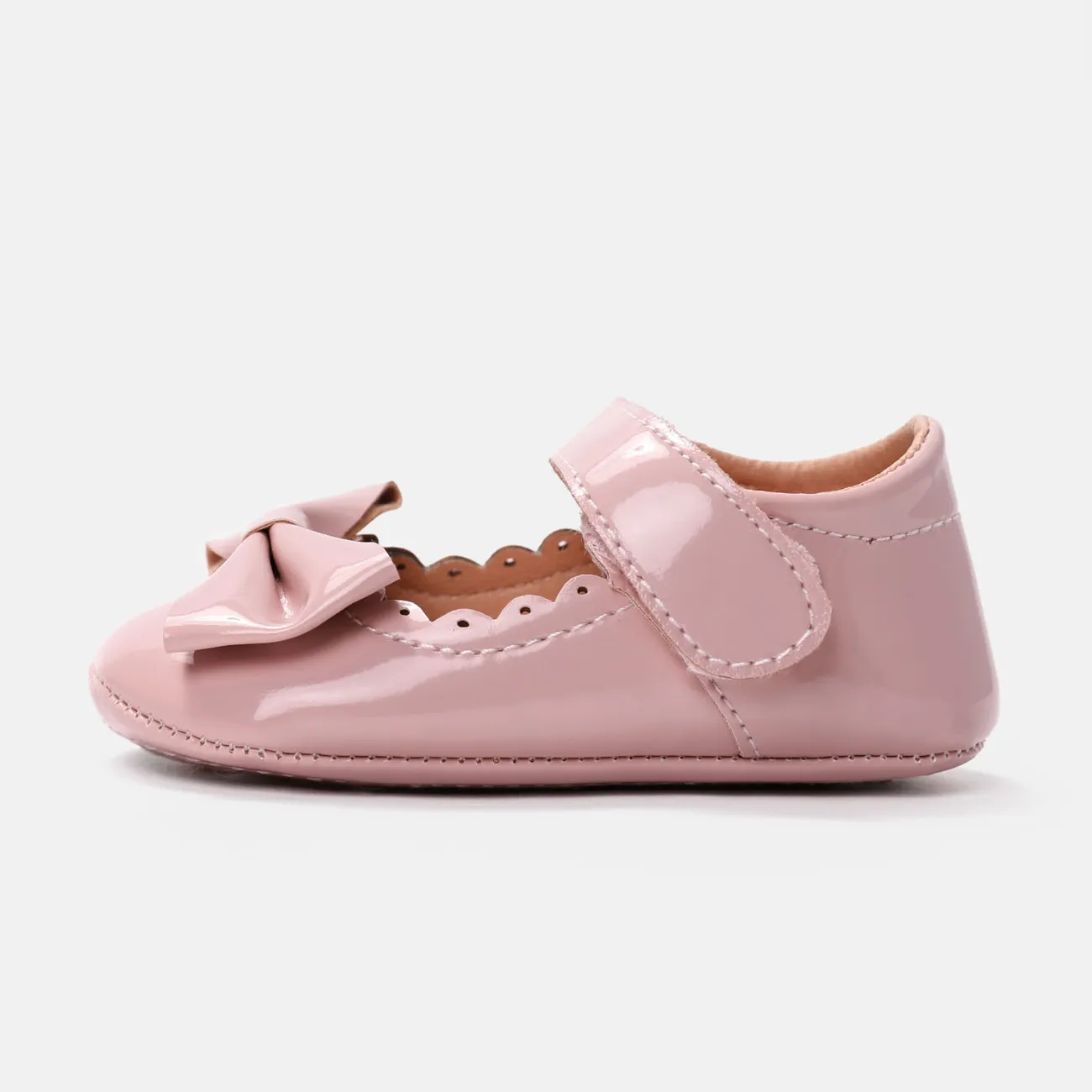 Bébé Fille Doux Couleur unie Chaussures d'avant marche Rose big image 1