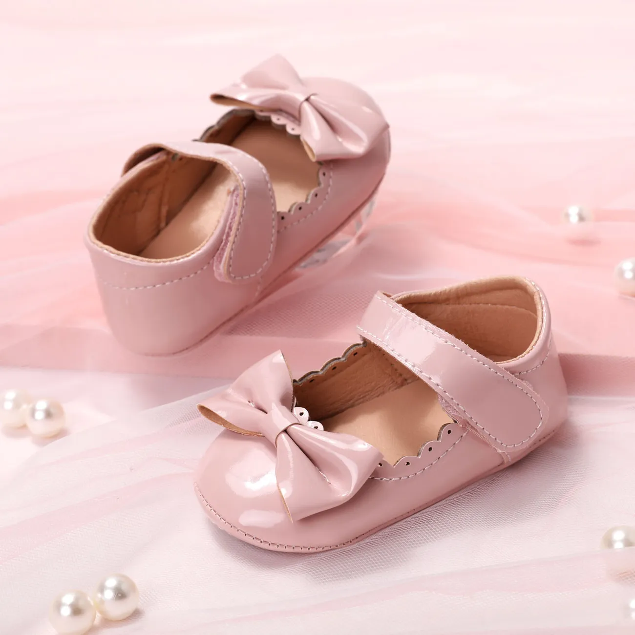 Baby Mädchen Süß Unifarben Kleinkindschuhe rosa big image 1