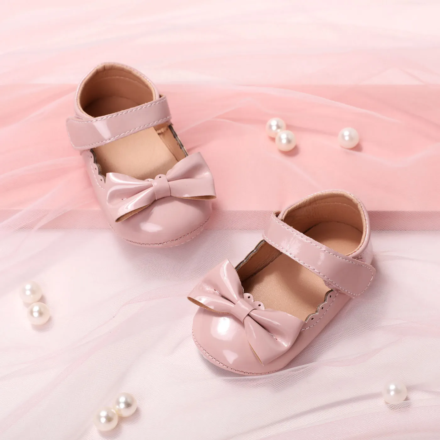 Baby Girl Sweet Bow Decor Velcro Prewalker Chaussures