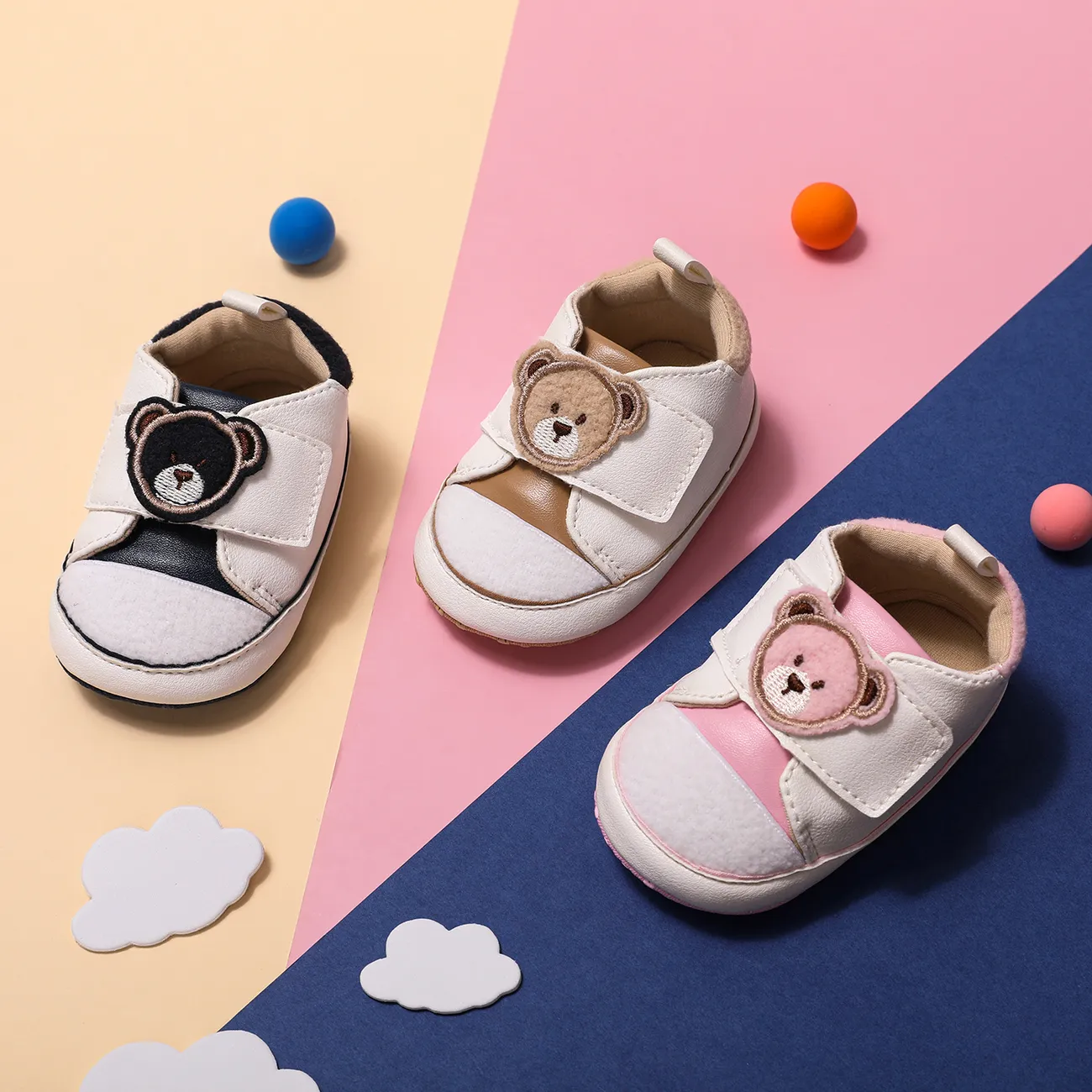 Baby &  Toddler Bear Decor Velcro Prewalker Shoes Pink big image 1