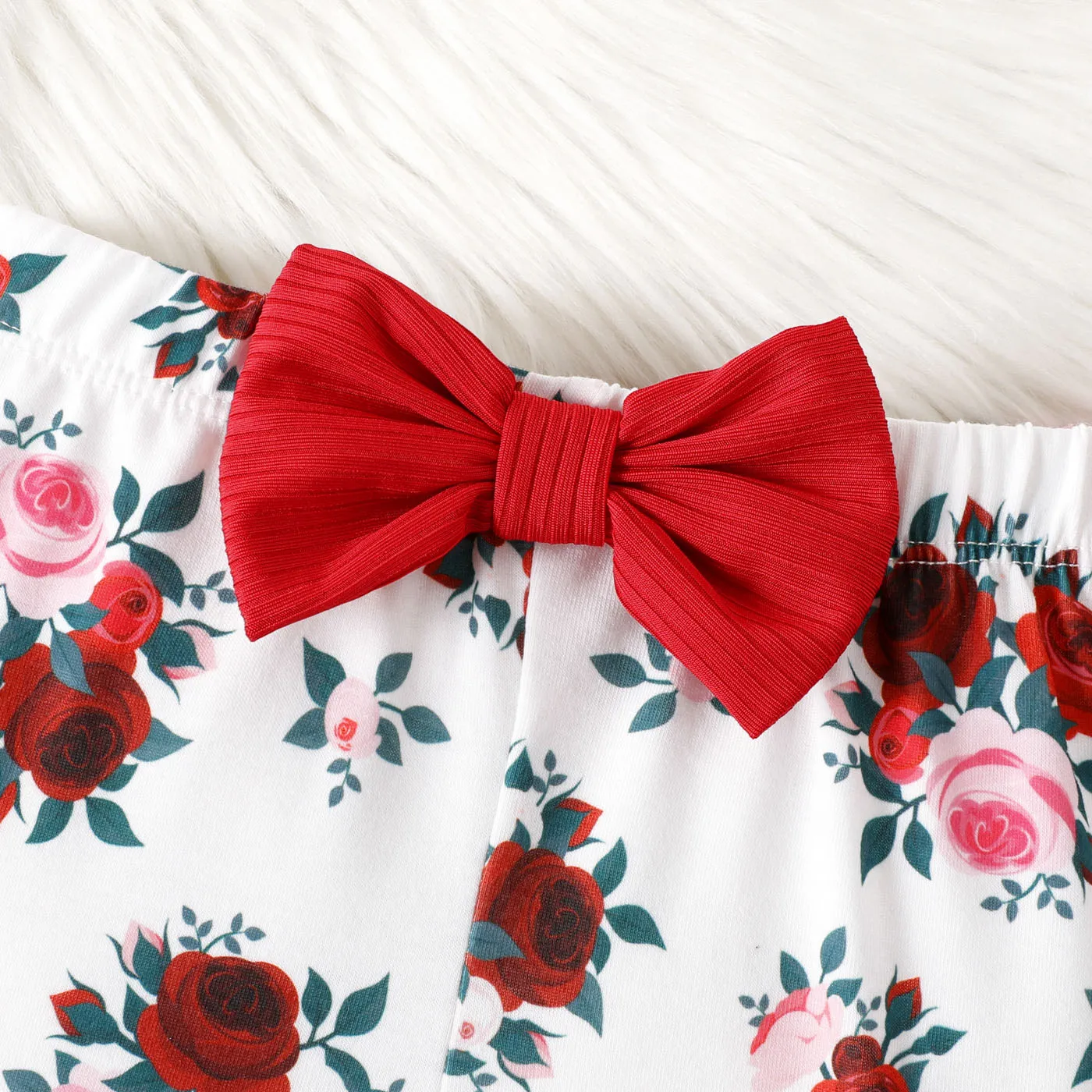  2PCS Toddler Girl Childlike Horn Edge and Rose Flower Pattern  Sets   image 5