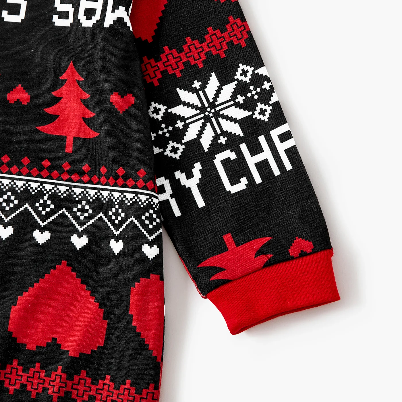 Christmas Family Matching Allover tree and Heart Print Long-sleeve Pajamas Sets (Flame Resistant)  image 4