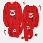 Christmas Family Matching Reindeer Print Red Tops  image 2
