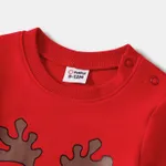 Christmas Family Matching Reindeer Print Red Tops  image 3