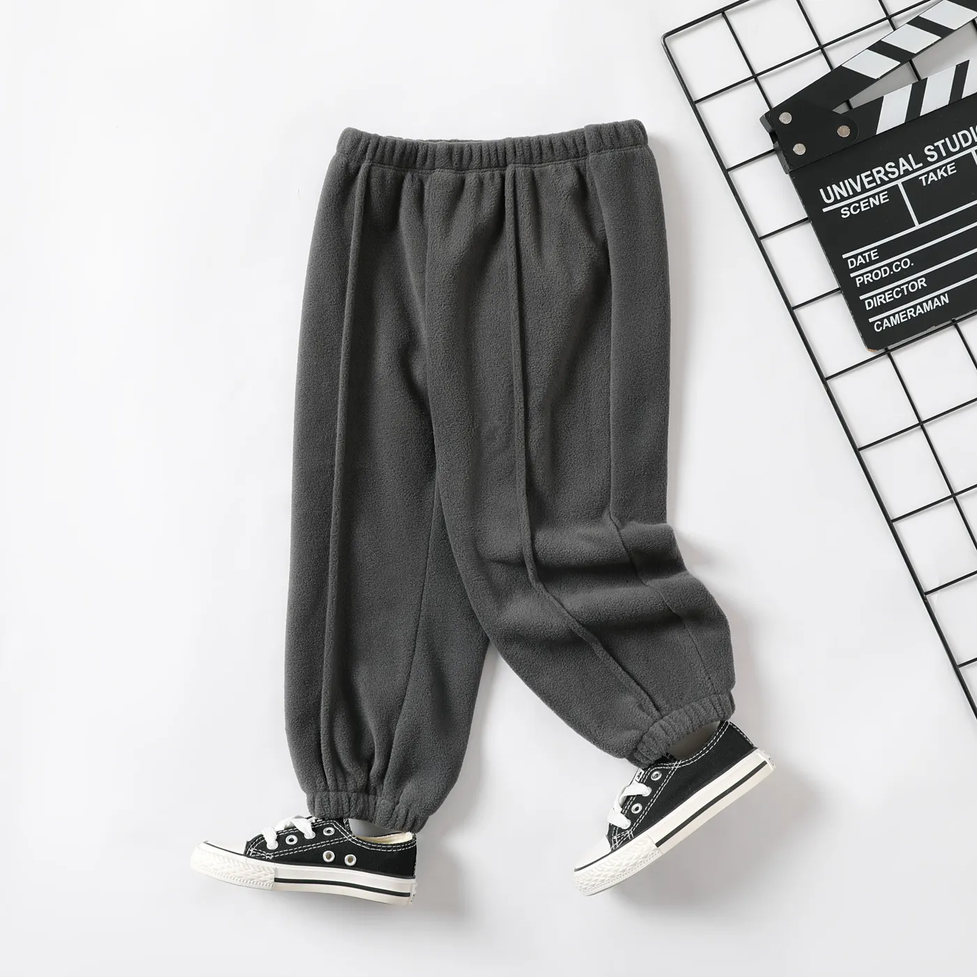Baby/Toddler Boy Solid Color Plush Fabric Casual Pant
