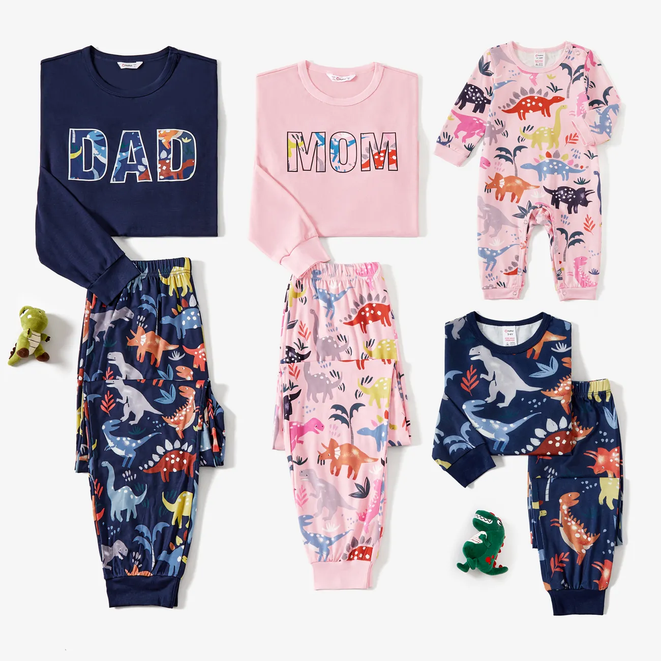 Halloween Family Mtaching Dinosaur Print Pajamas Sets (Flame Resistant) Colorful big image 1
