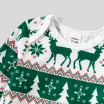 Christmas Family Matching Allover Reindeers Print Long-sleeve Green Pajamas Sets (Flame Resistant)  image 6