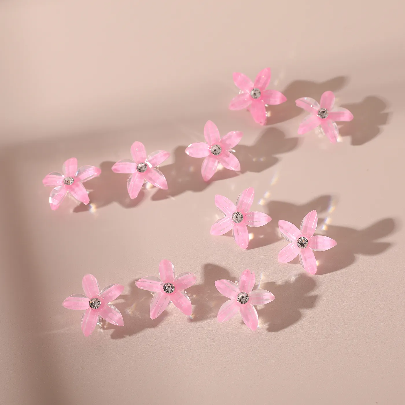 10-PACK Toddler/Kid Flower-shaped Hair Clip for Girl Pink image 2
