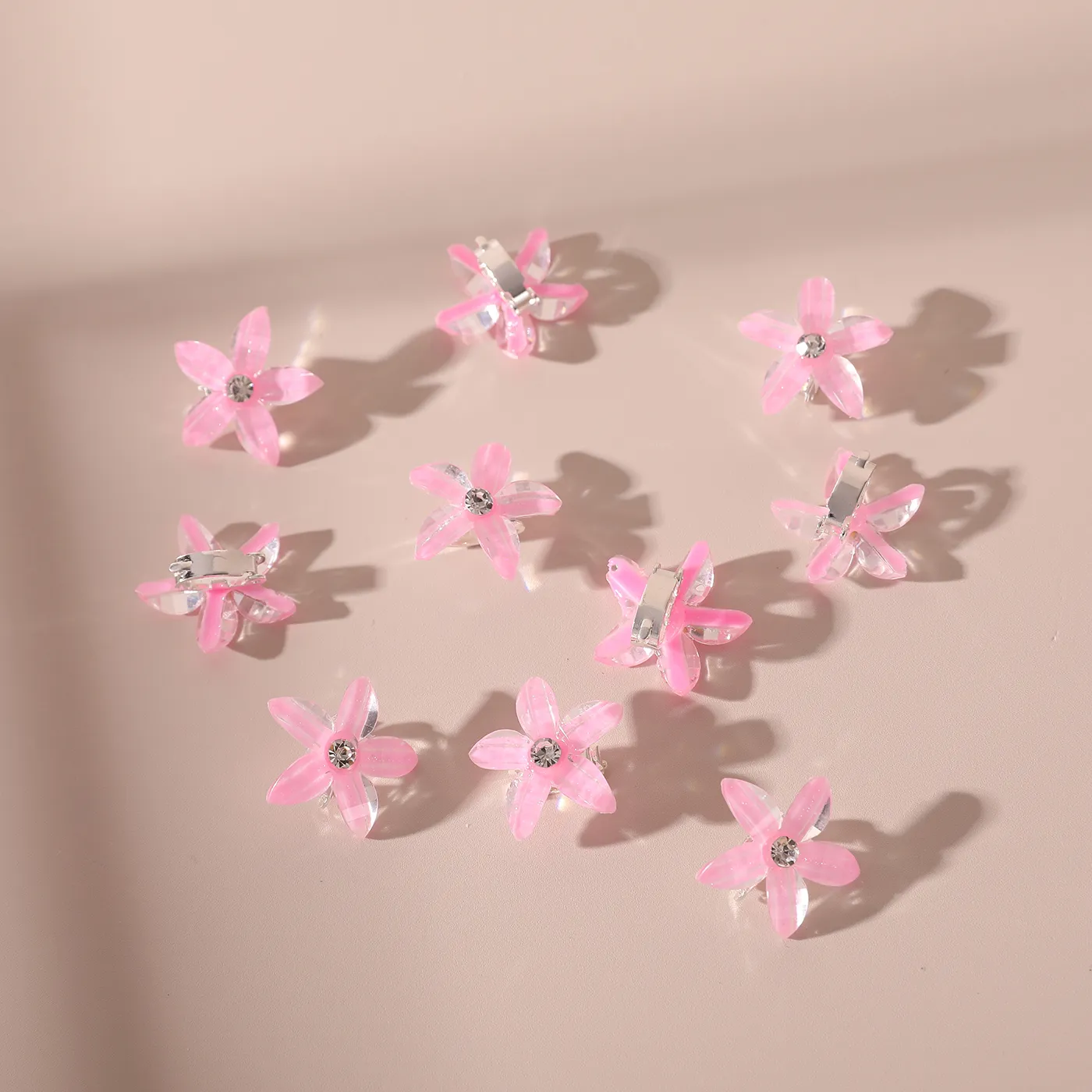 10-PACK Toddler/Kid Flower-shaped Hair Clip for Girl Pink image 3