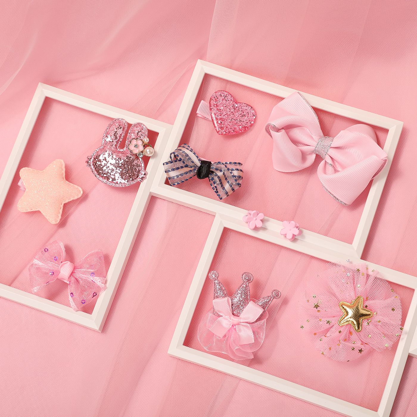 10pcs Children's Bow Knot Flower Crown Hair Accessories Gift Package