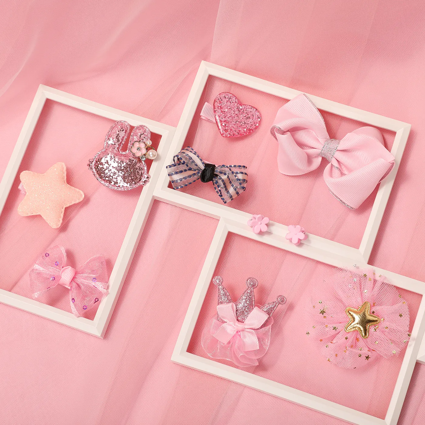 10pcs crianças bow knot flor coroa cabelo acessórios pacote de presente  big image 1