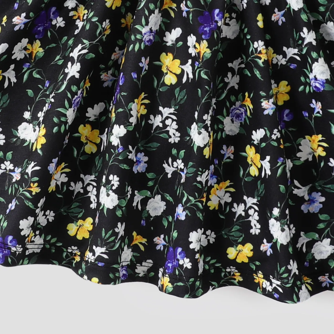 Elegant Long Sleeve Floral Dress for Baby Girl Black image 6
