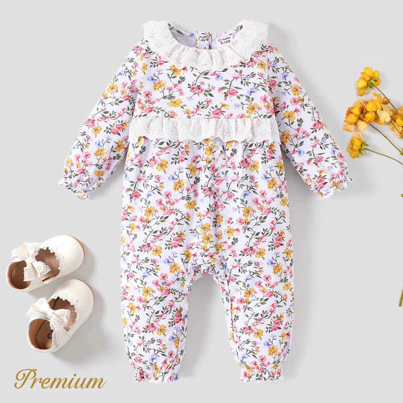 100% Cotton Medium Thickness Plants and Floral Sweater Button-up for Baby Girl   big image 1