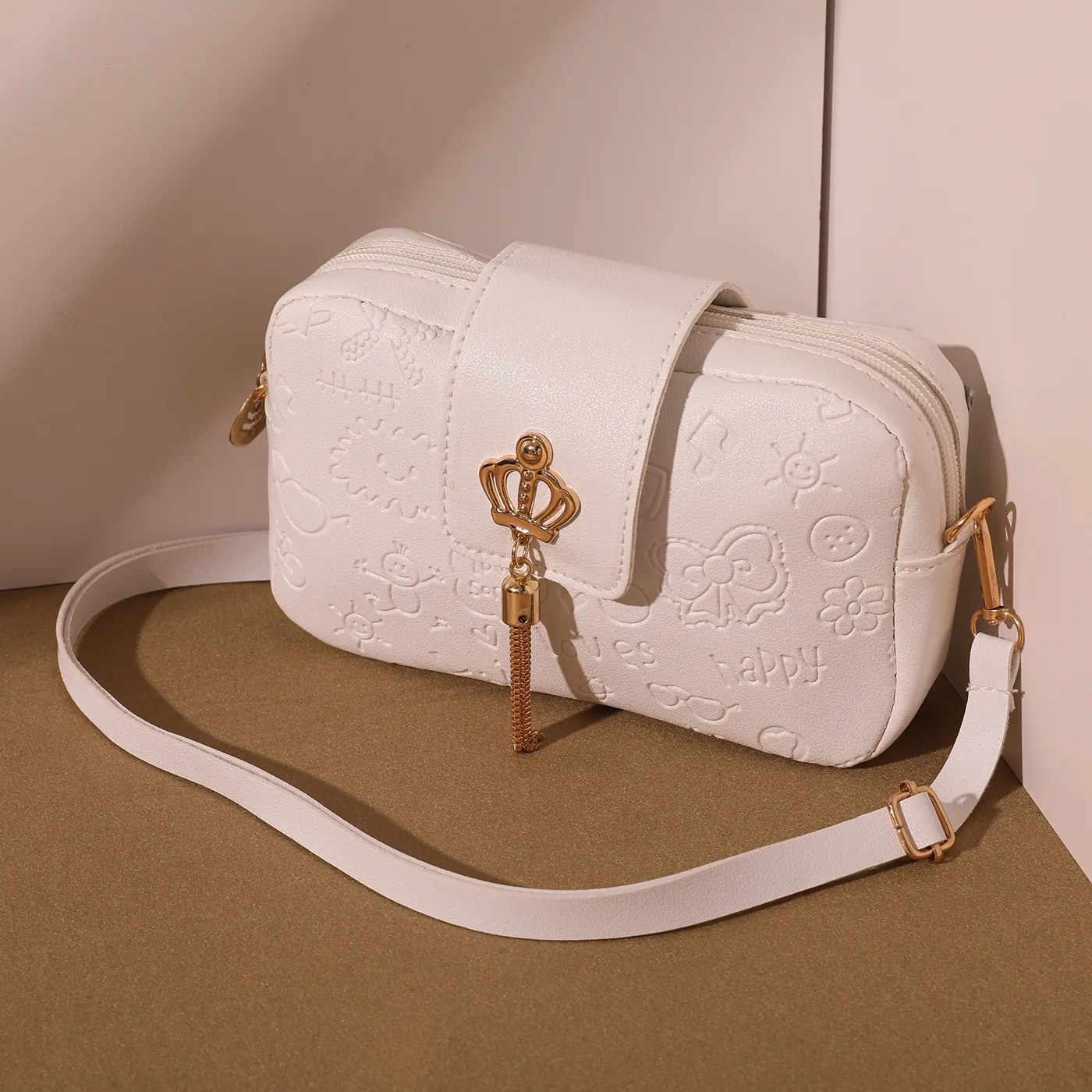 Girls Exquisite Print Camera Bag, Shoulder/cross-body Dual-use Bag