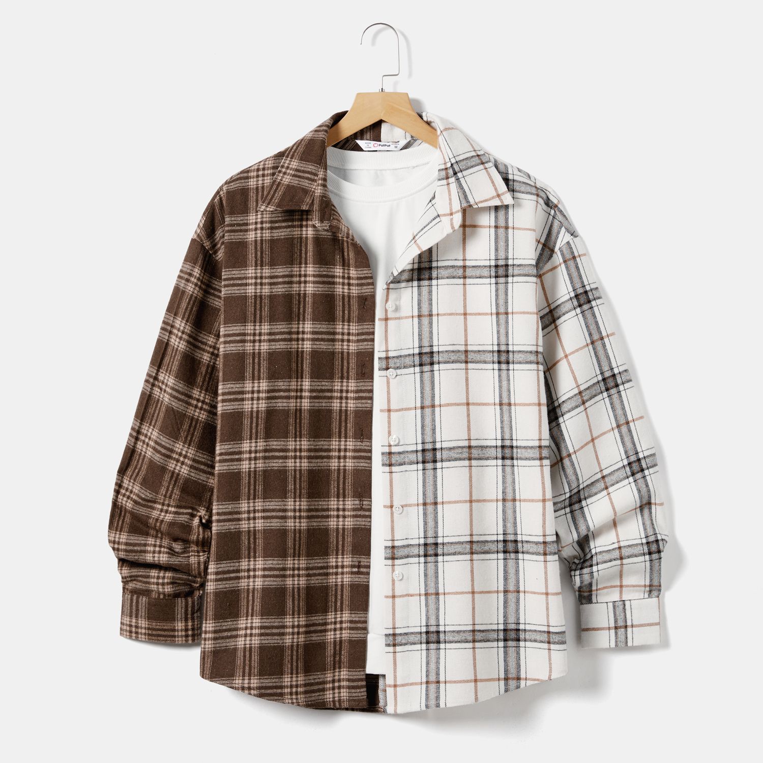 

Christmas Family Matching Colorblock Plaid Shirt Tops