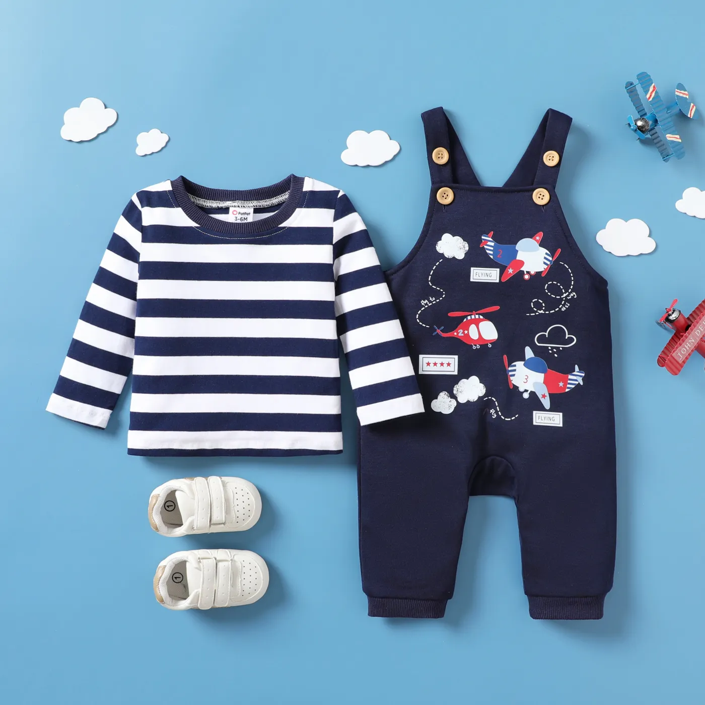 2pcs Baby Boy Airplane Pattern Hanging Strap Set  image 2