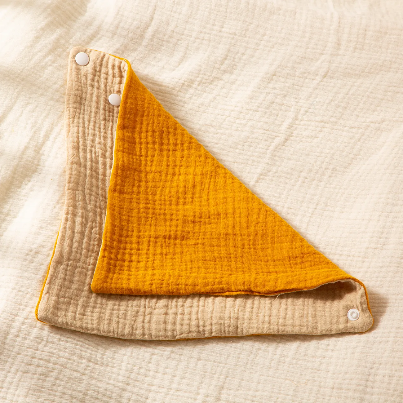 Zweifarbige Triangel-Babylätzchen aus Baumwolle für Jungen Ingwer big image 1