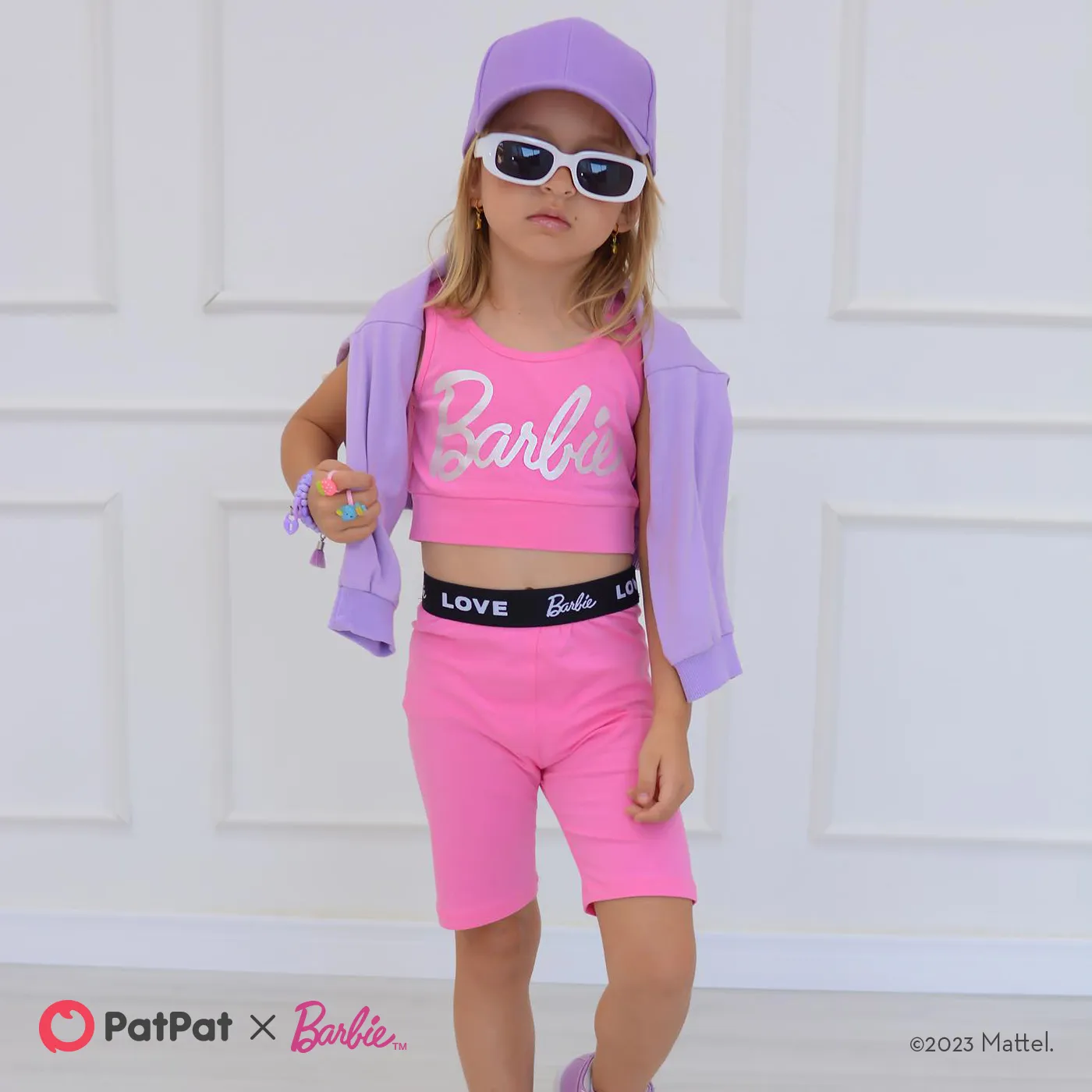 Barbie 2pcs Toddler/Kid Girl Cotton Tank Top and Shorts Set