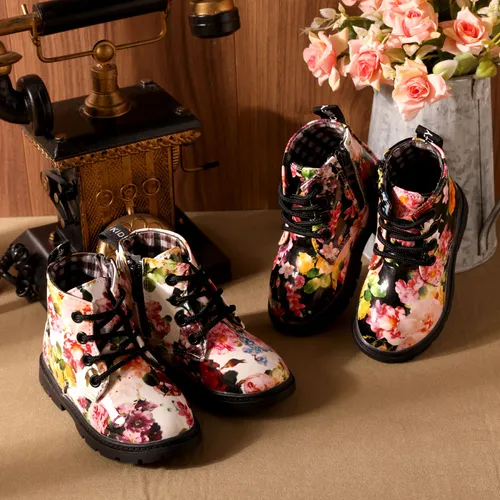 Toddler & Kid Floral Print Side Zipper Boots