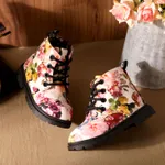 Toddler & Kid Floral Print Side Zipper Boots White